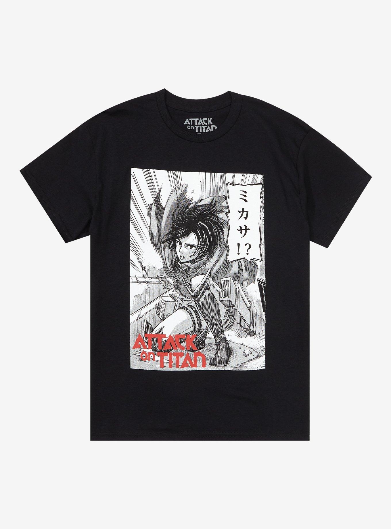 Attack On Titan Mikasa Manga Panel T-Shirt, BLACK, hi-res