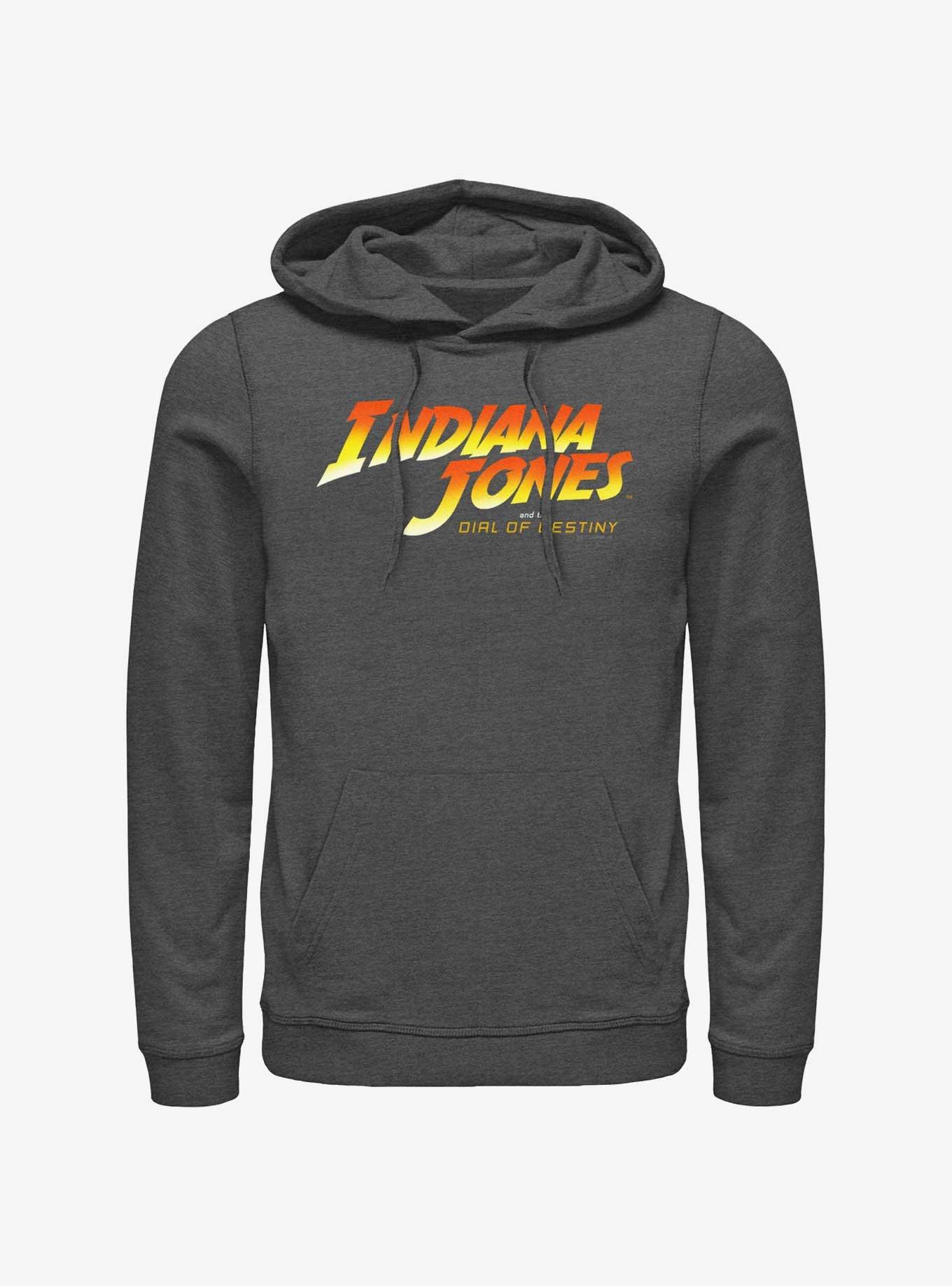 Indiana Jones and the Dial of Destiny Logo Hoodie, CHAR HTR, hi-res