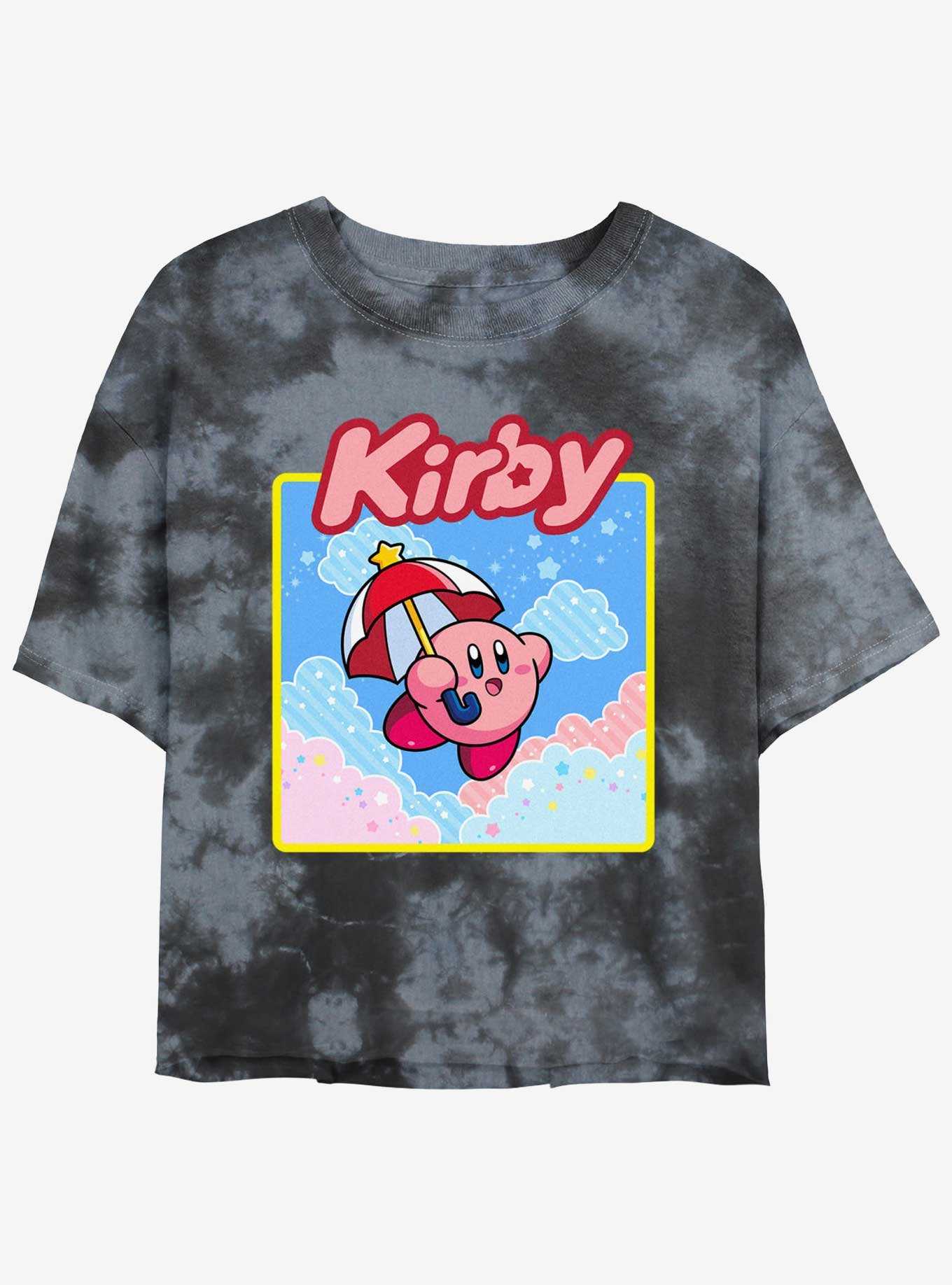 Kirby Starry Parasol Tie-Dye Girls Crop T-Shirt, , hi-res
