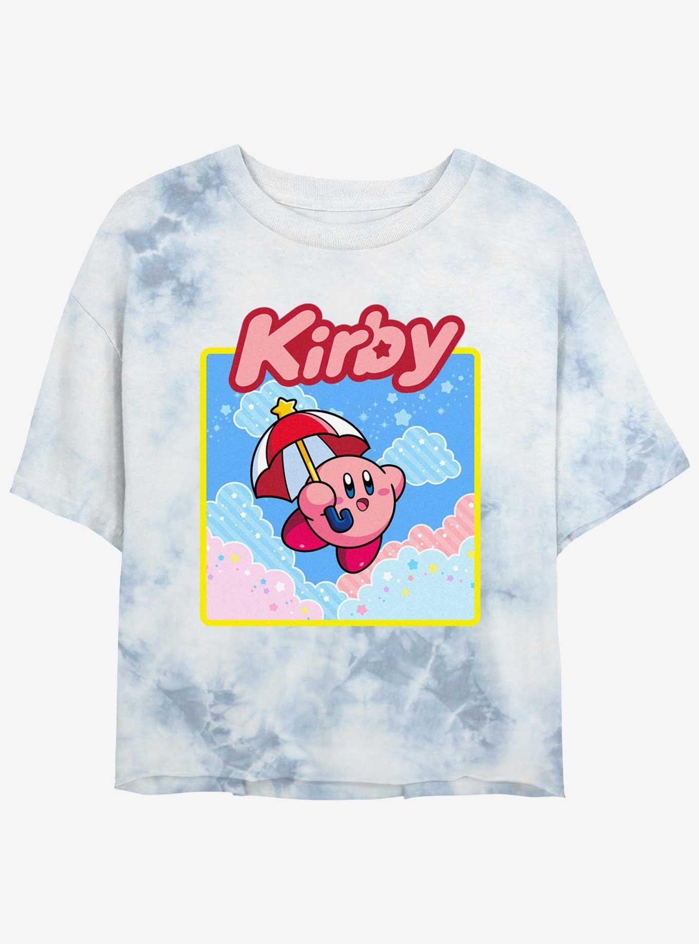 Kirby Starry Parasol Tie-Dye Girls Crop T-Shirt, , hi-res