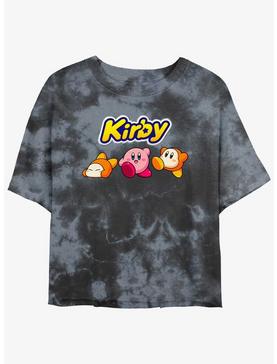 Kirby and Waddle Dee Logo Tie-Dye Girls Crop T-Shirt, , hi-res