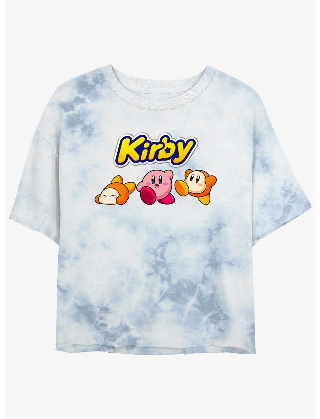 Kirby and Waddle Dee Logo Tie-Dye Girls Crop T-Shirt, WHITEBLUE, hi-res