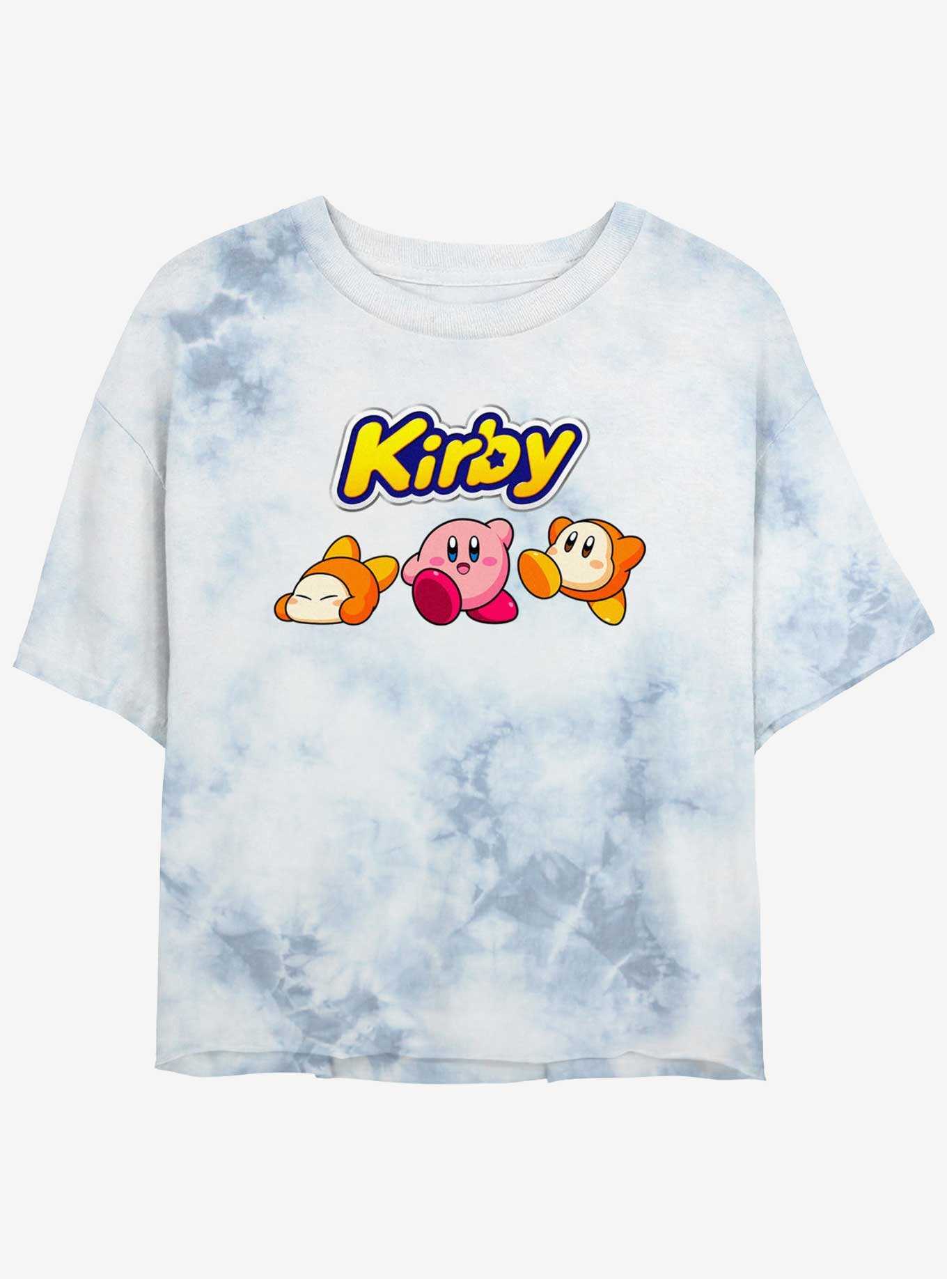Kirby and Waddle Dee Logo Tie-Dye Girls Crop T-Shirt, , hi-res