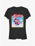 Kirby Starry Parasol Girls T-Shirt, BLACK, hi-res