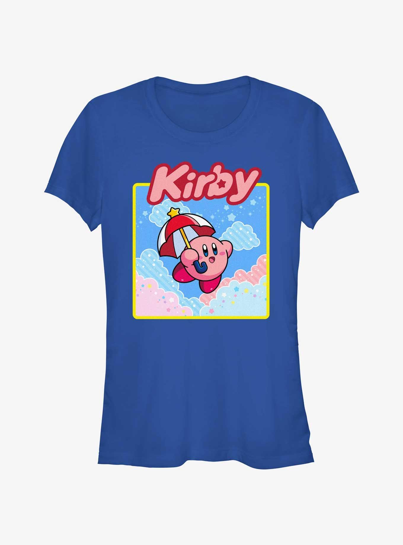 Kirby Starry Parasol Girls T-Shirt, ROYAL, hi-res