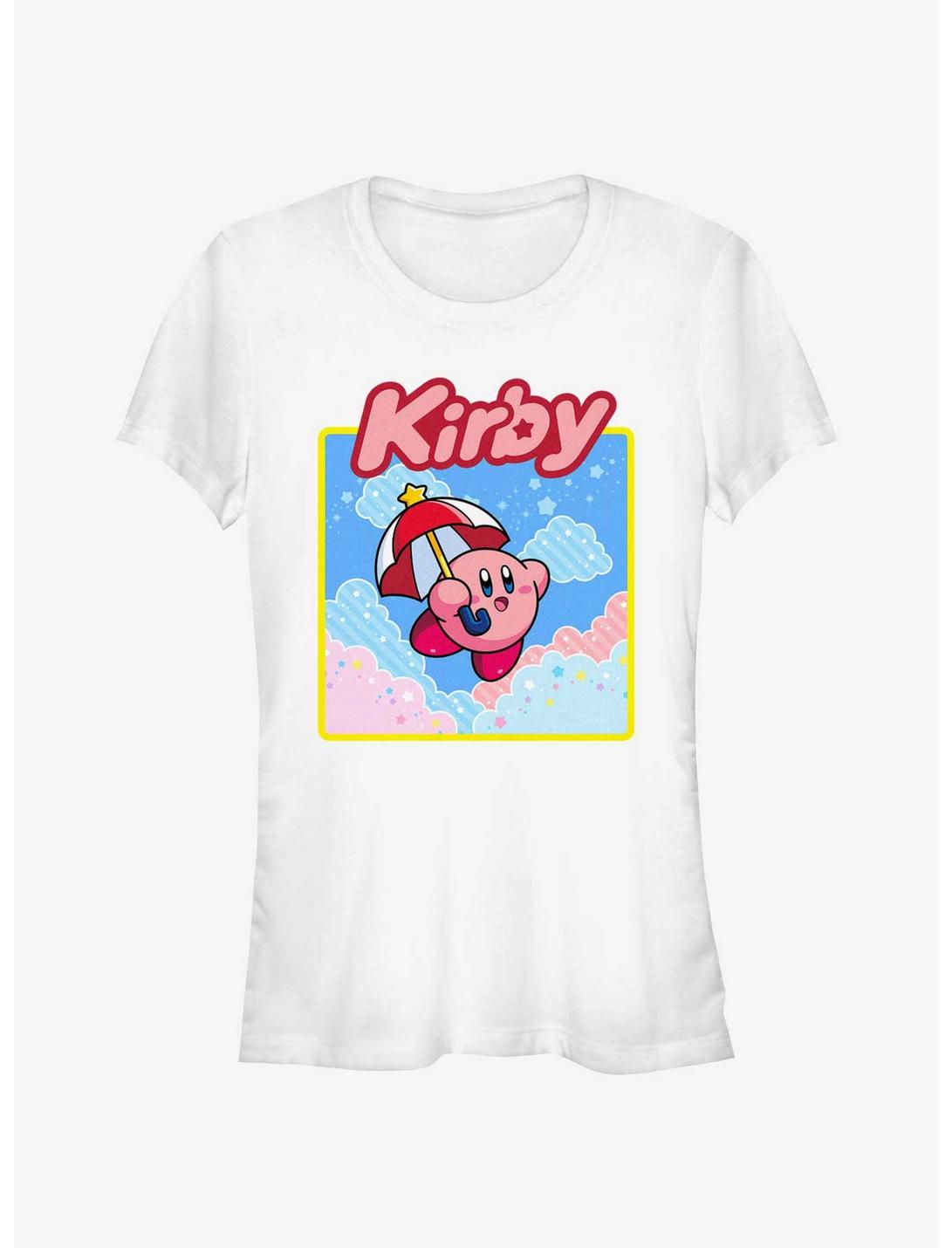 Kirby Starry Parasol Girls T-Shirt, WHITE, hi-res