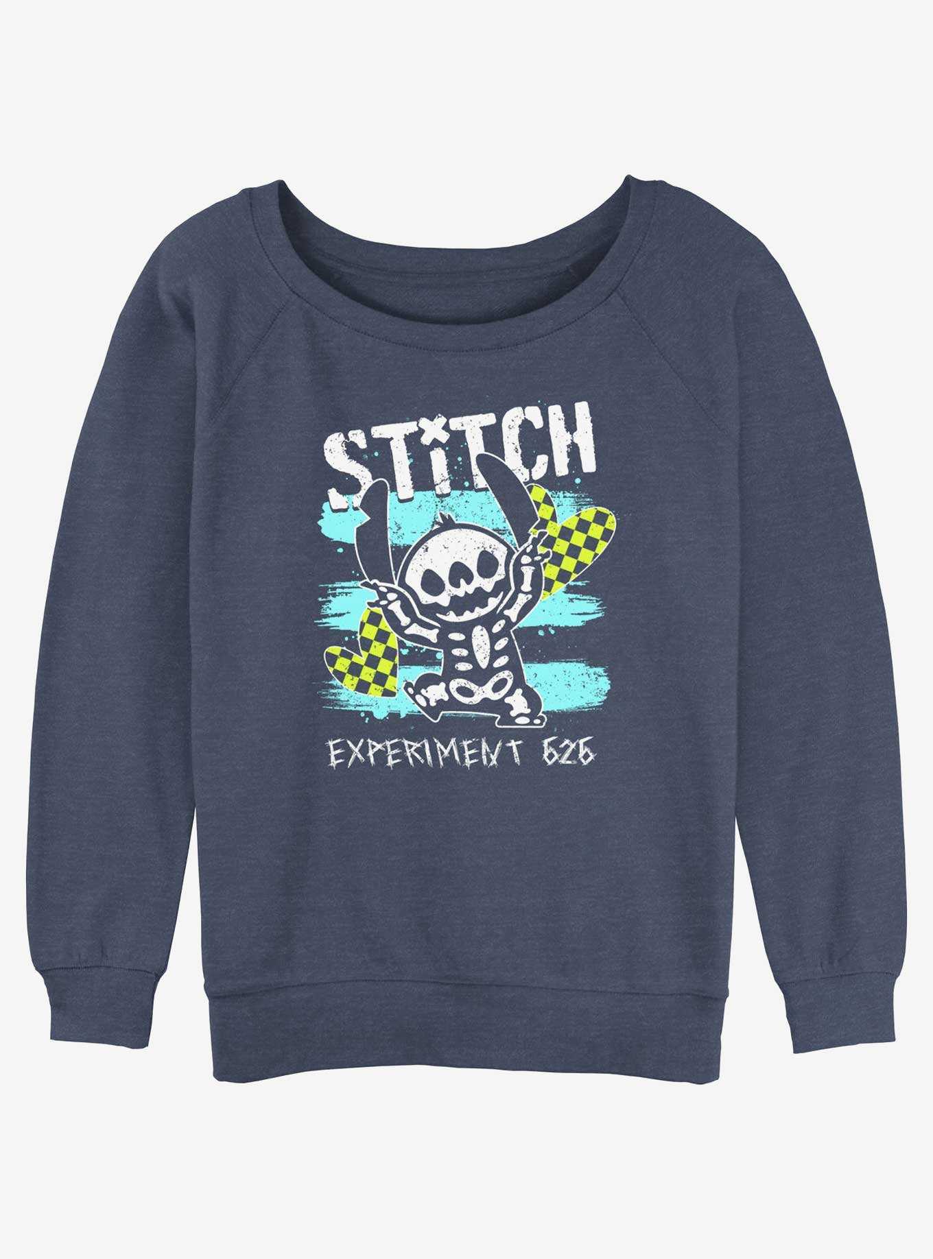 Disney Lilo & Stitch Emo Skelestitch Slouchy Sweatshirt, , hi-res