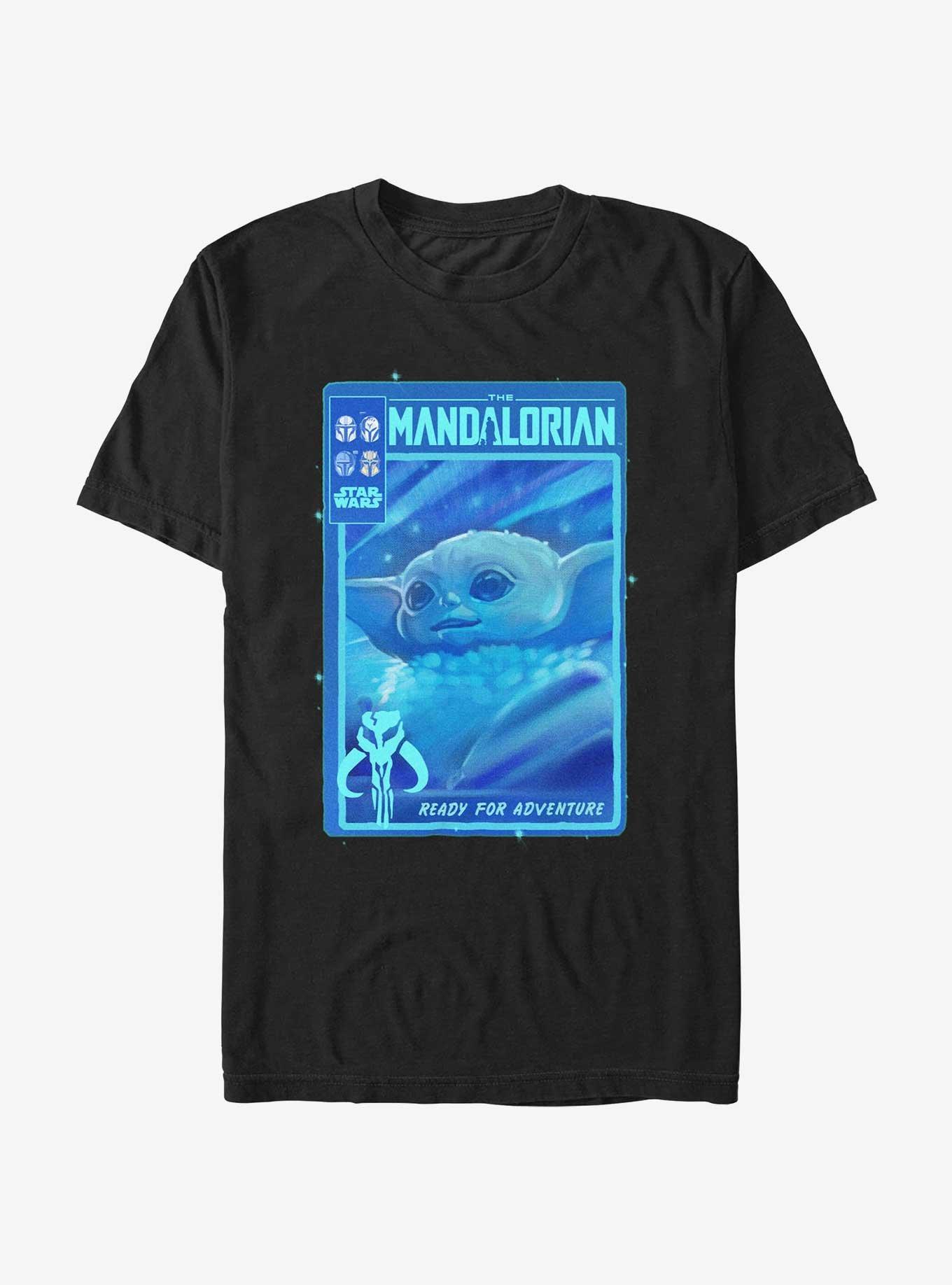 Star Wars The Mandalorian Grogu Ready For Adventure Poster T-Shirt, BLACK, hi-res
