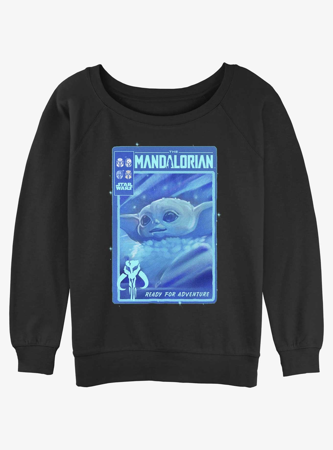 Star Wars The Mandalorian Grogu Ready For Adventure Poster Slouchy Sweatshirt, , hi-res