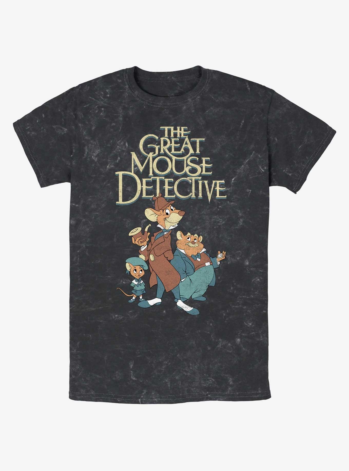 Disney The Great Mouse Detective Mousey Trio Mineral Wash T-Shirt, BLACK, hi-res