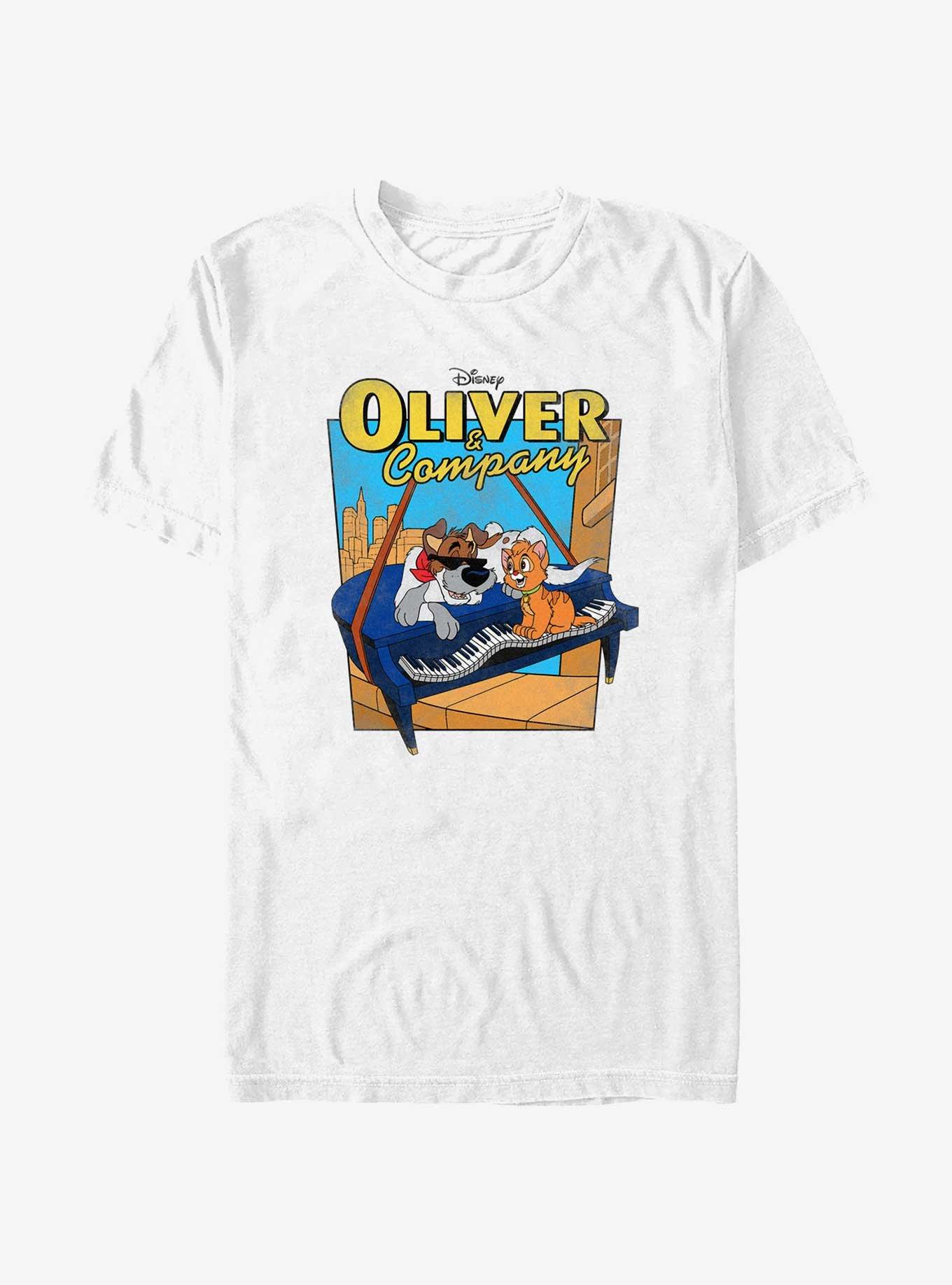 Disney Oliver & Company Piano T-Shirt, WHITE, hi-res