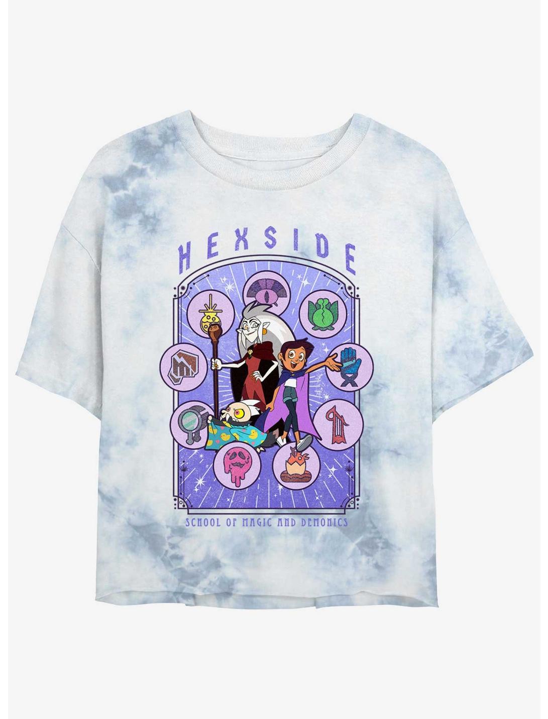 Disney The Owl House Hexside Coven Celestial Tie-Dye Girls Crop T-Shirt, WHITEBLUE, hi-res