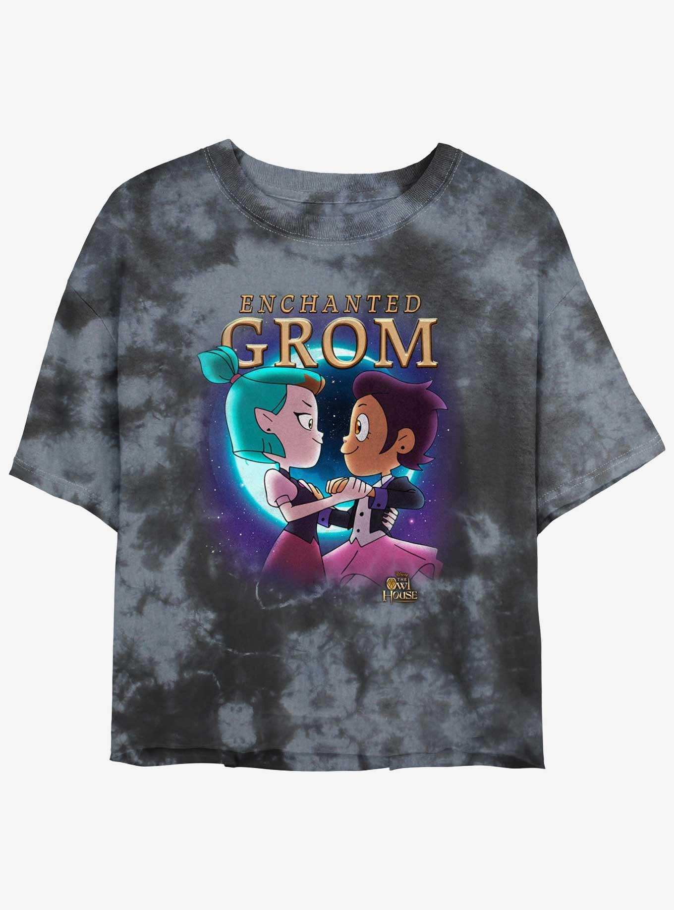 Disney The Owl House Enchanted Grom Tie-Dye Girls Crop T-Shirt, BLKCHAR, hi-res