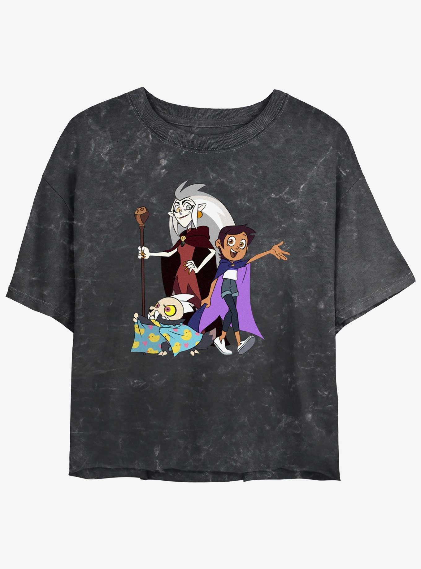 Disney The Owl House Eda Clawthorne, Luz Noceda, and King Mineral Wash Girls Crop T-Shirt, , hi-res