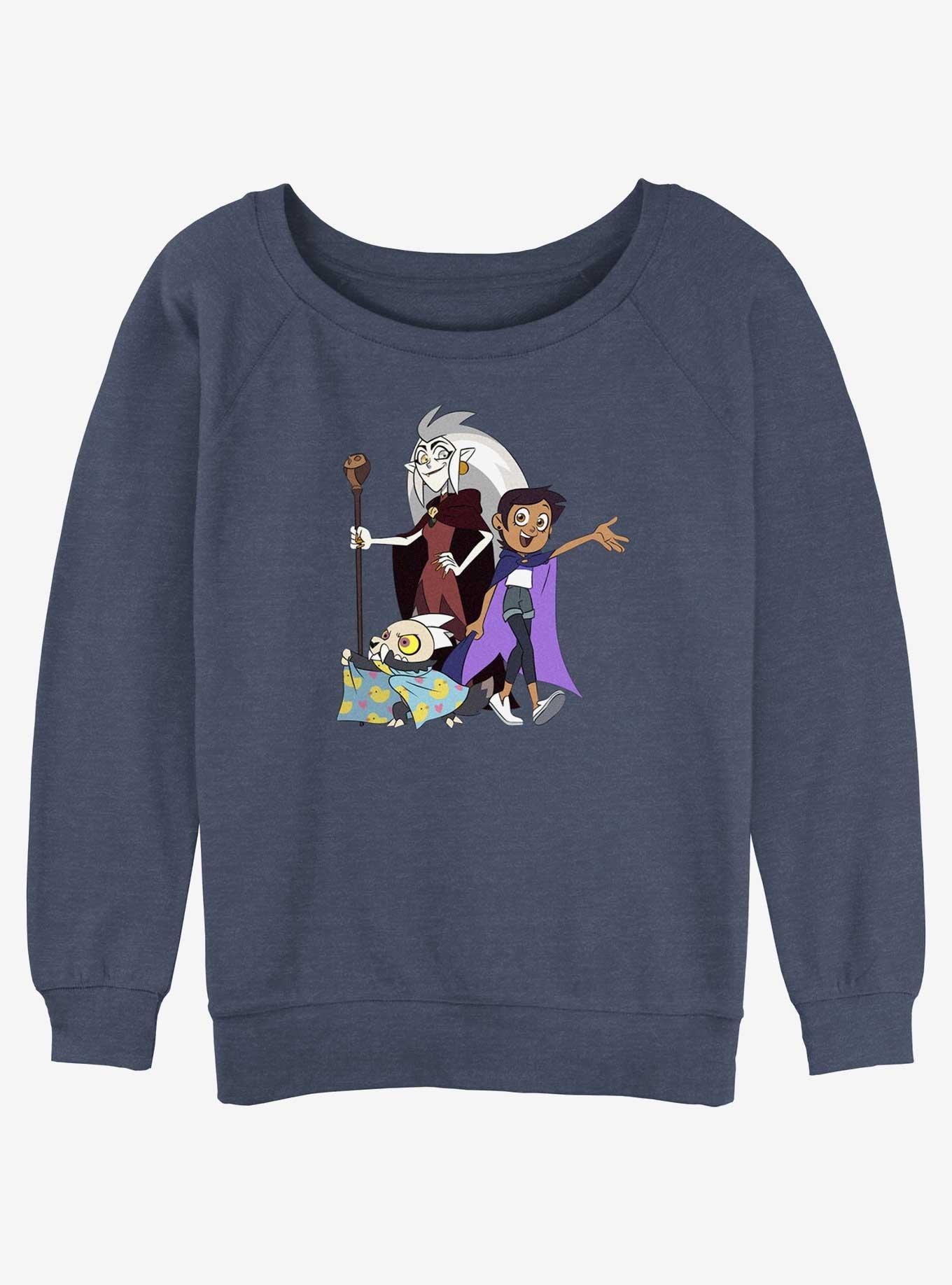 Disney The Owl House Eda Clawthorne, Luz Noceda, and King Slouchy  Sweatshirt - BLUE