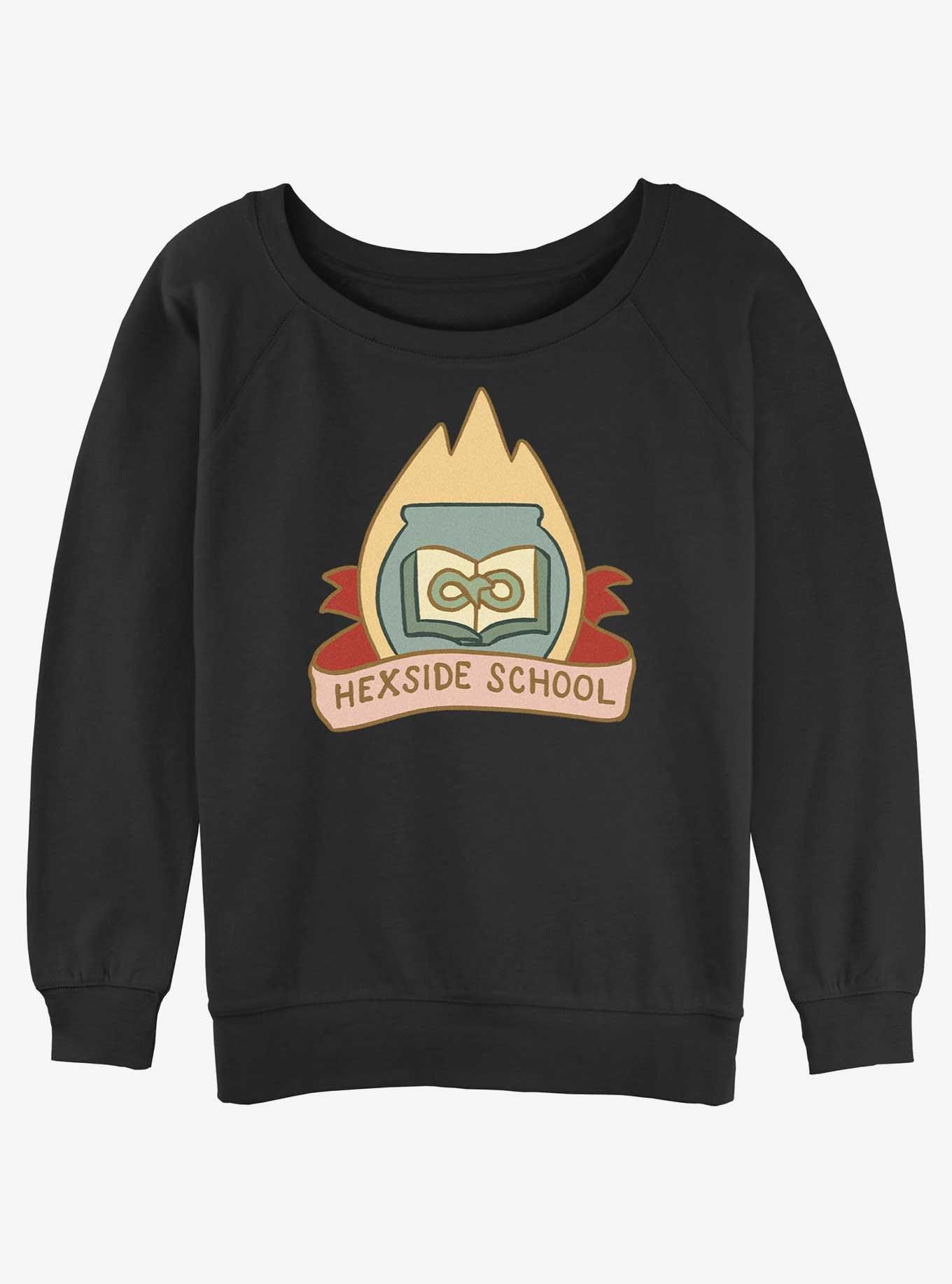 Disney The Owl House Hexside School Logo Slouchy Sweatshirt, BLACK, hi-res
