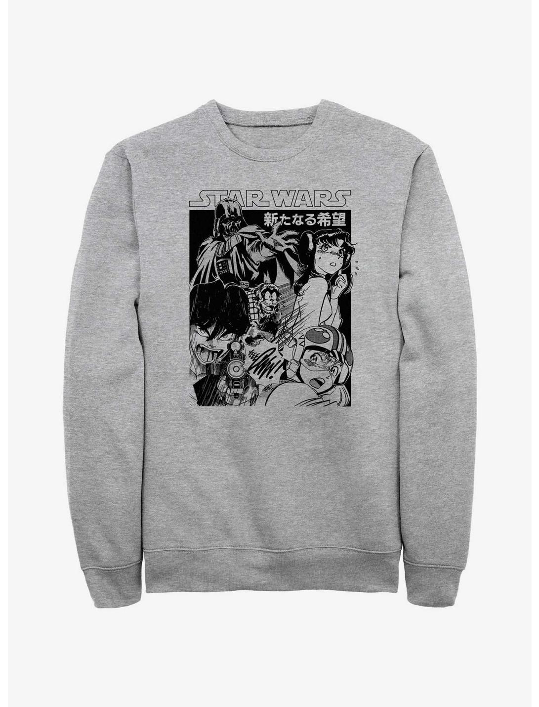 Star Wars Anime Style Galactic Heroes Poster Sweatshirt, ATH HTR, hi-res