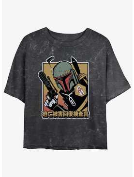Star Wars Boba Fett Bounty Hunter Mineral Wash Girls Crop T-Shirt, , hi-res