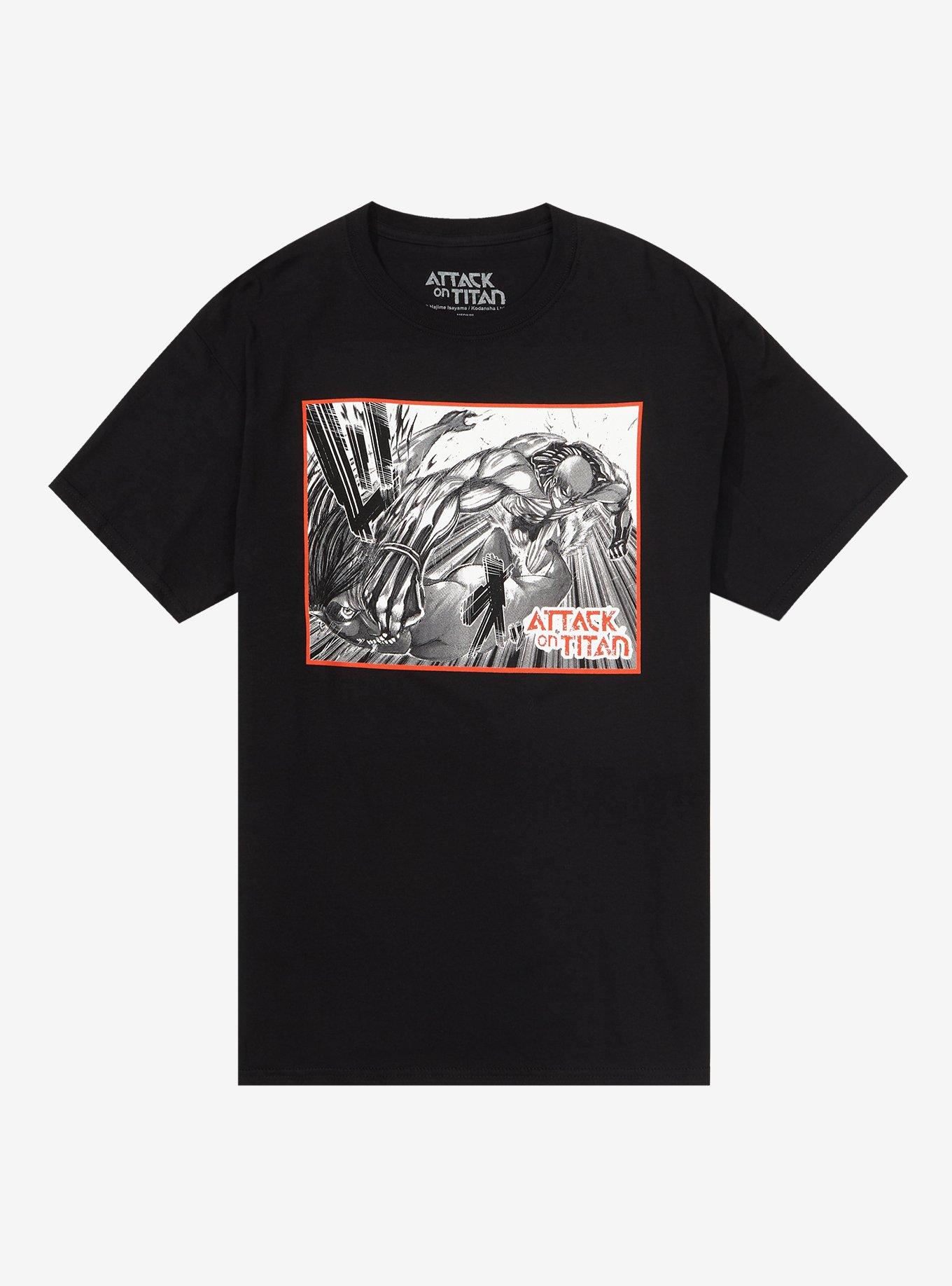 Attack On Titan Punch Manga Panel T-Shirt, BLACK, hi-res