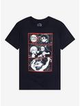 Demon Slayer: Kimetsu No Yaiba Group Black & White Panel T-Shirt, BLACK, hi-res