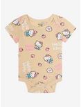 Sanrio Hello Kitty Apple Allover Print Infant One-Piece - BoxLunch Exclusive, PEACH, hi-res
