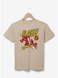 DC Comics The Flash Central City Portrait Youth T-Shirt - BoxLunch Exclusive, NATURAL, hi-res