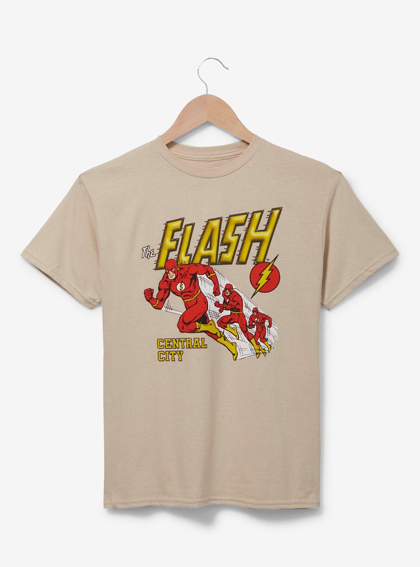 DC Comics The Flash Central City Portrait Youth T-Shirt - BoxLunch Exclusive, NATURAL, hi-res