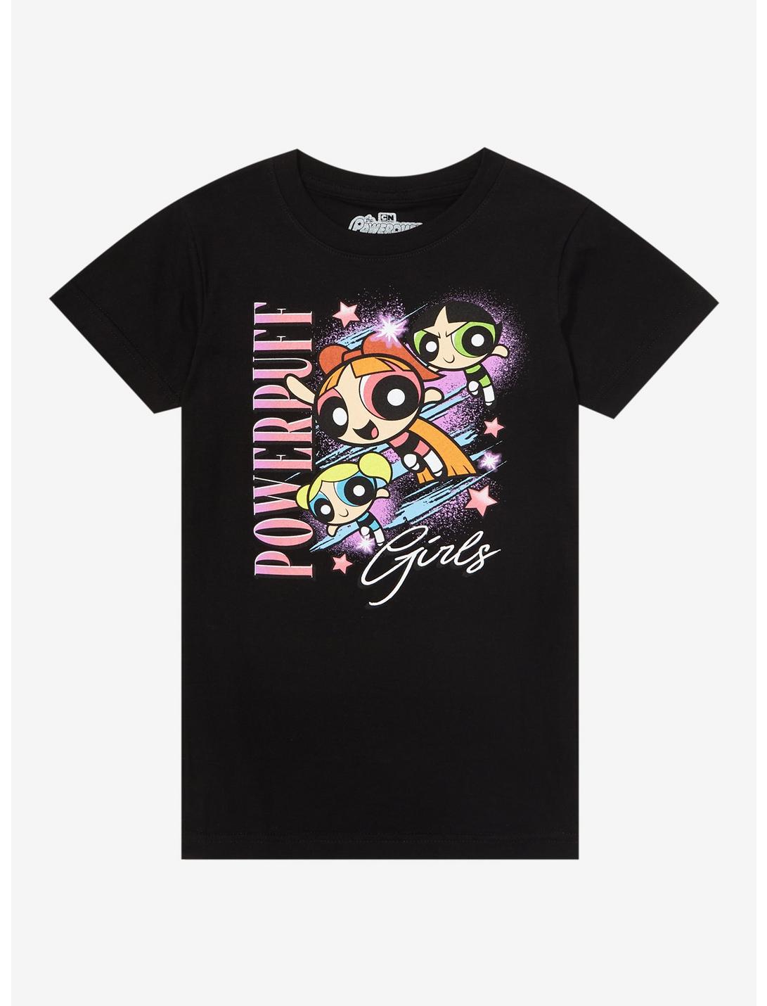 The Powerpuff Girls Retro Portrait Youth T-Shirt - BoxLunch Exclusive, BLACK, hi-res
