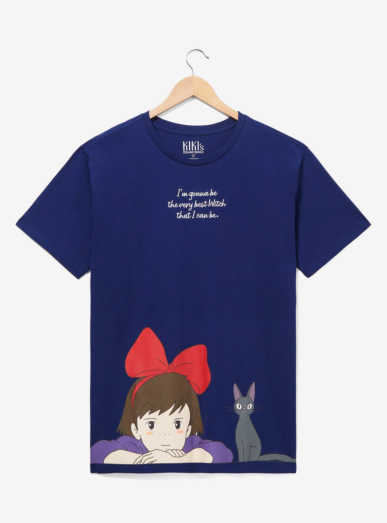 Studio Ghibli Kiki's Delivery Service Jiji & Kiki Portrait T-Shirt, NAVY, hi-res