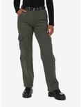 Social Collision Olive Cargo Pants With Belt, GREEN, hi-res
