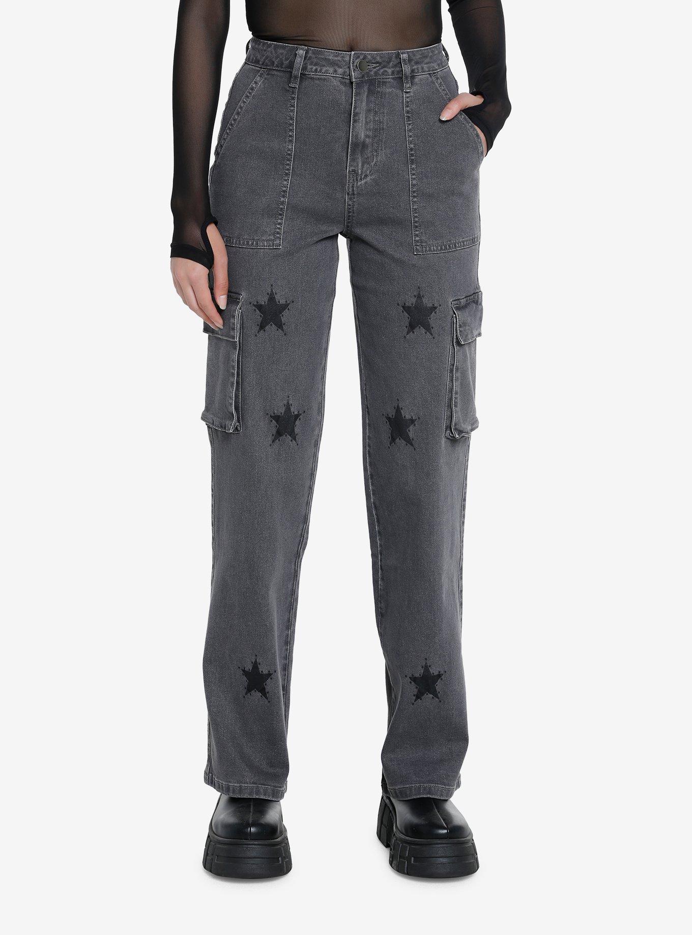 Social Collision Grey Star Cargo Pants