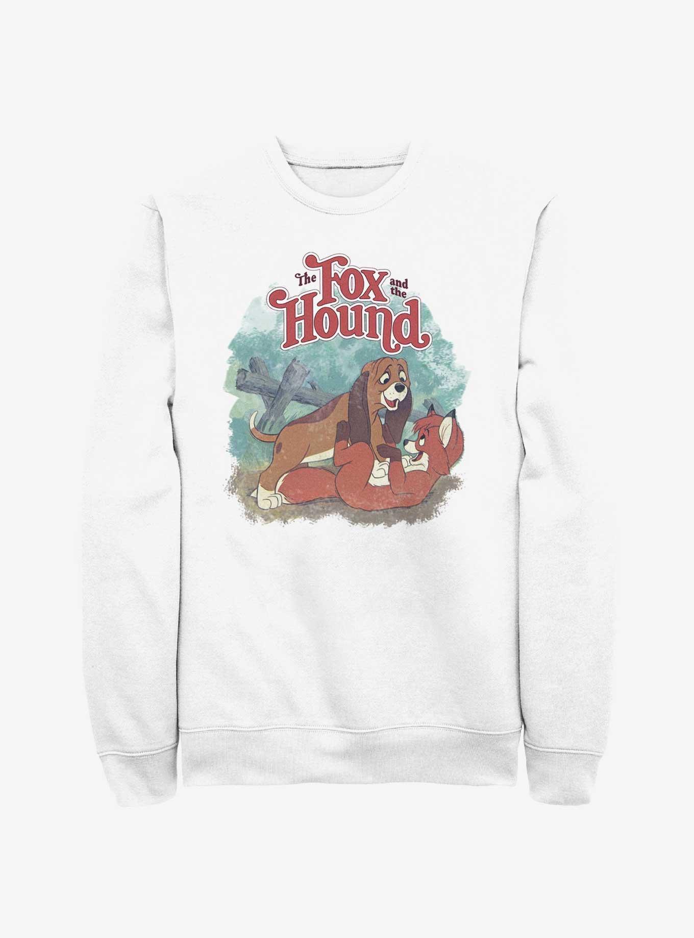 Disney The Fox and the Hound Playful Friends Logo Sweatshirt, WHITE, hi-res
