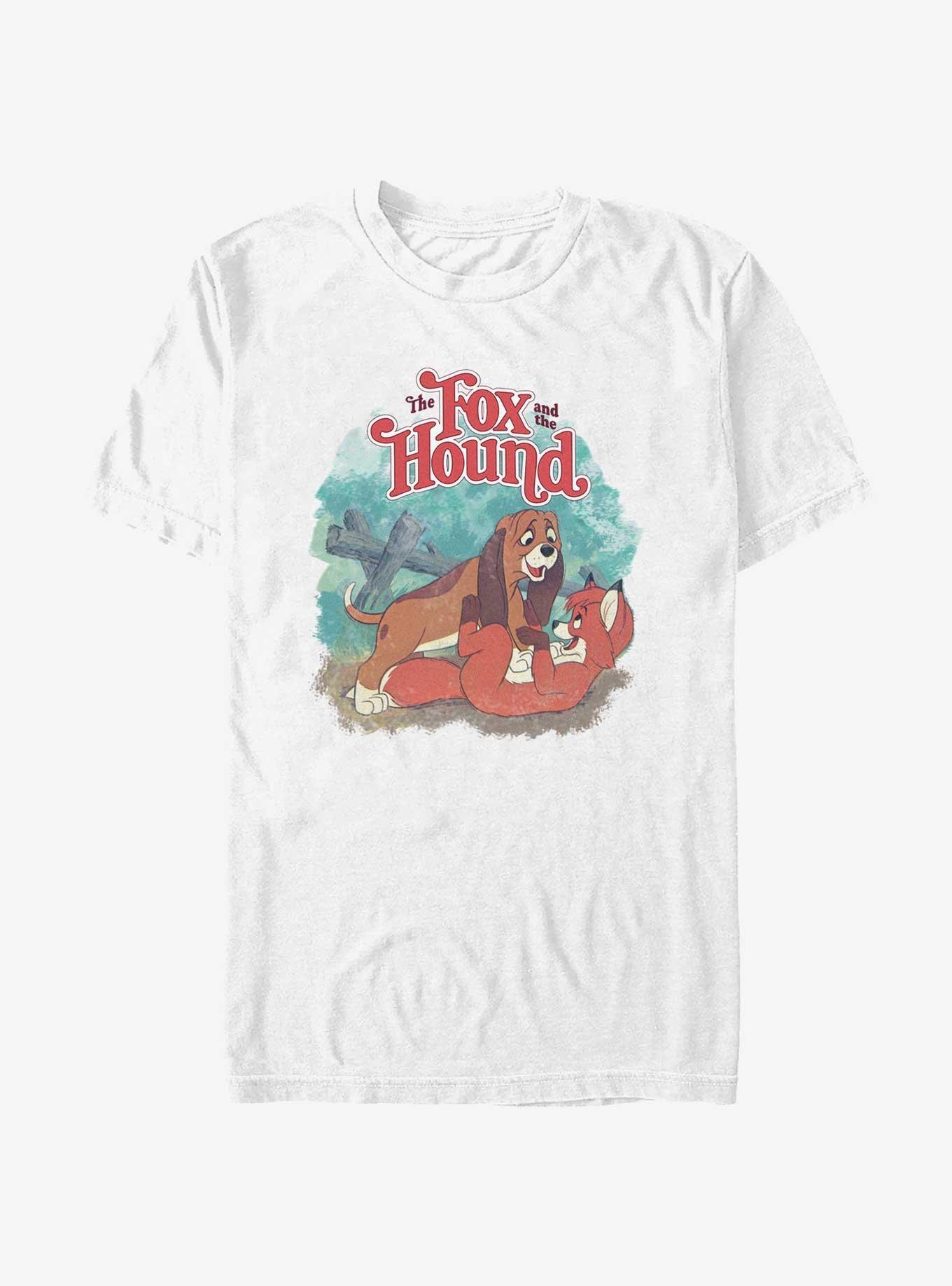 Disney The Fox and the Hound Playful Friends Logo T-Shirt, WHITE, hi-res