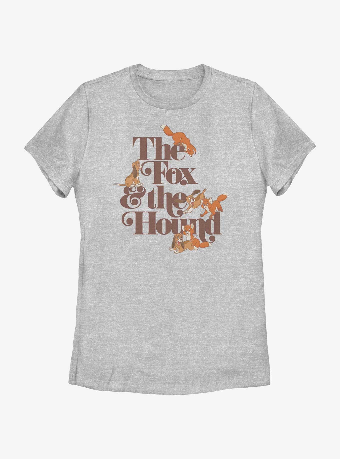 Disney The Fox and the Hound Playful Logo Womens T-Shirt, ATH HTR, hi-res