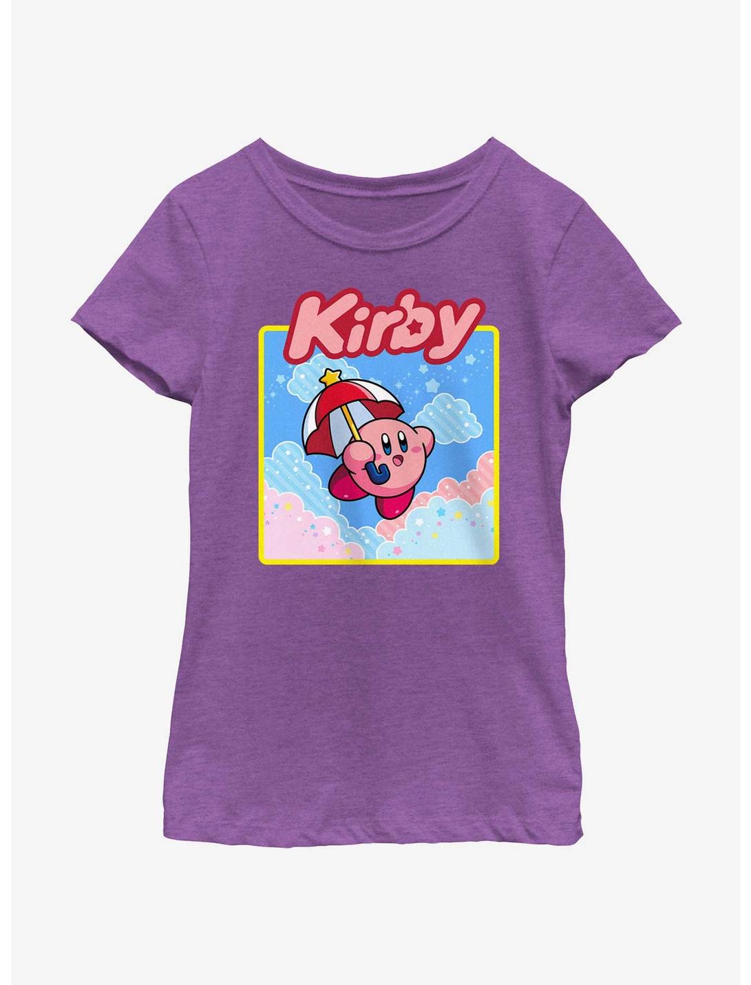Kirby Starry Parasol Youth Girls T-Shirt, PURPLE BERRY, hi-res