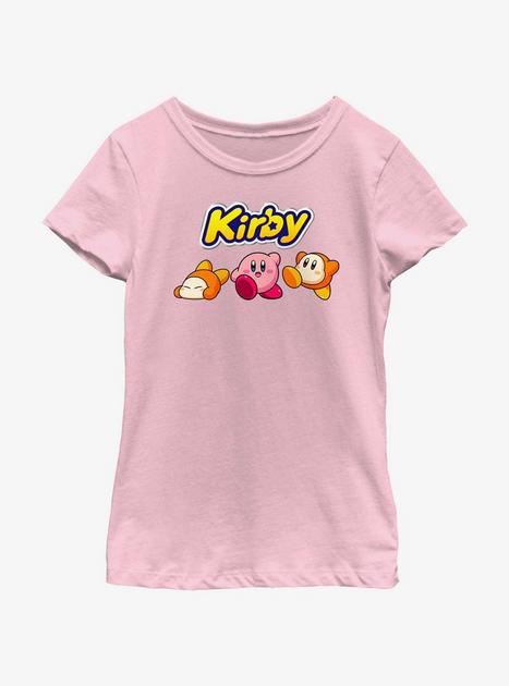 Kirby Waddle Dee Logo Youth Girls T-Shirt - PINK