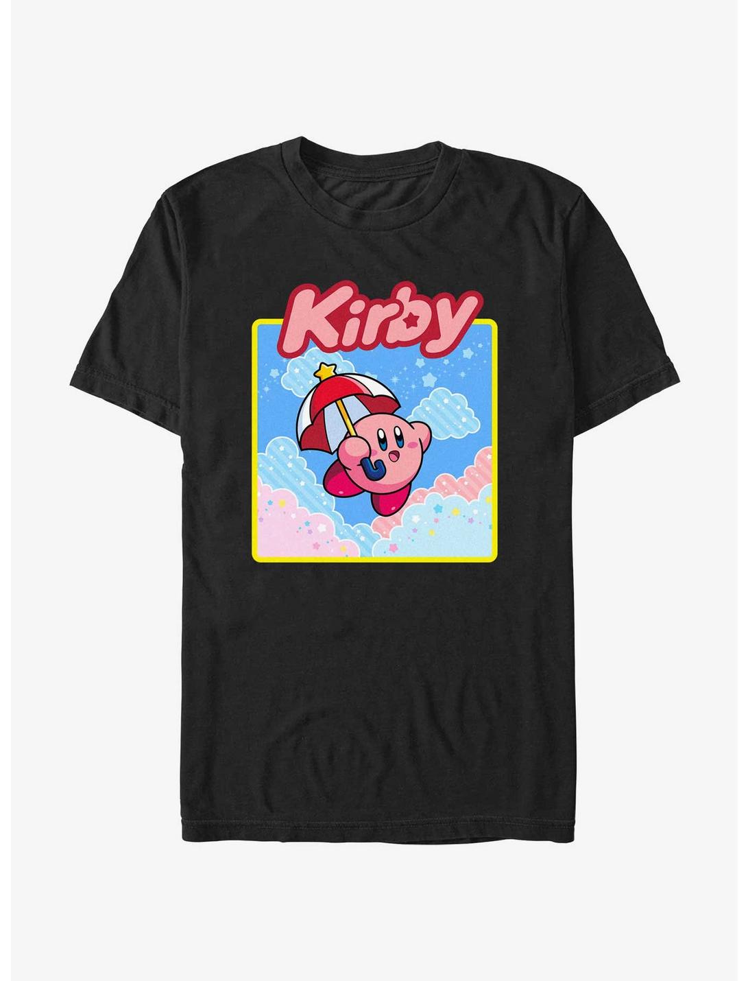 Kirby Starry Parasol T-Shirt, BLACK, hi-res