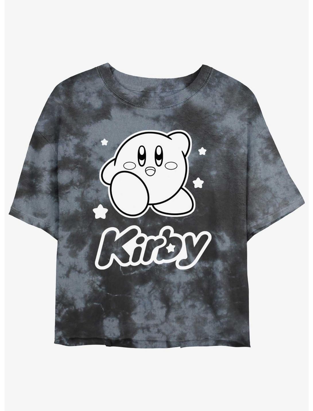 Kirby Star Pose Tie-Dye Womens Crop T-Shirt, BLKCHAR, hi-res