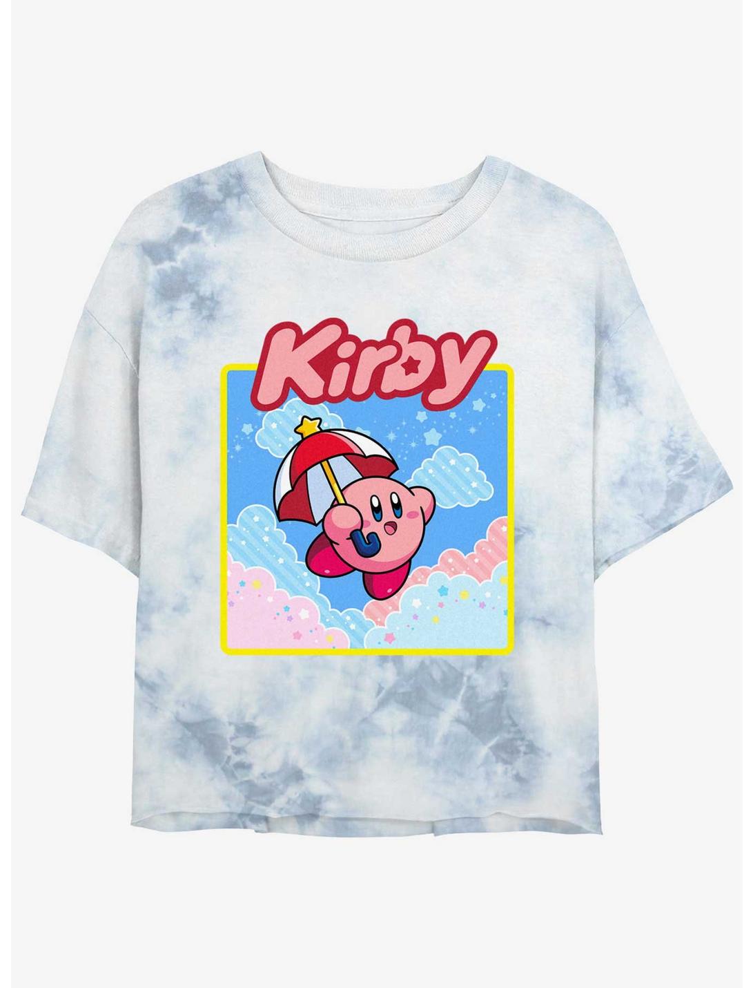 Kirby Starry Parasol Tie-Dye Womens Crop T-Shirt, WHITEBLUE, hi-res