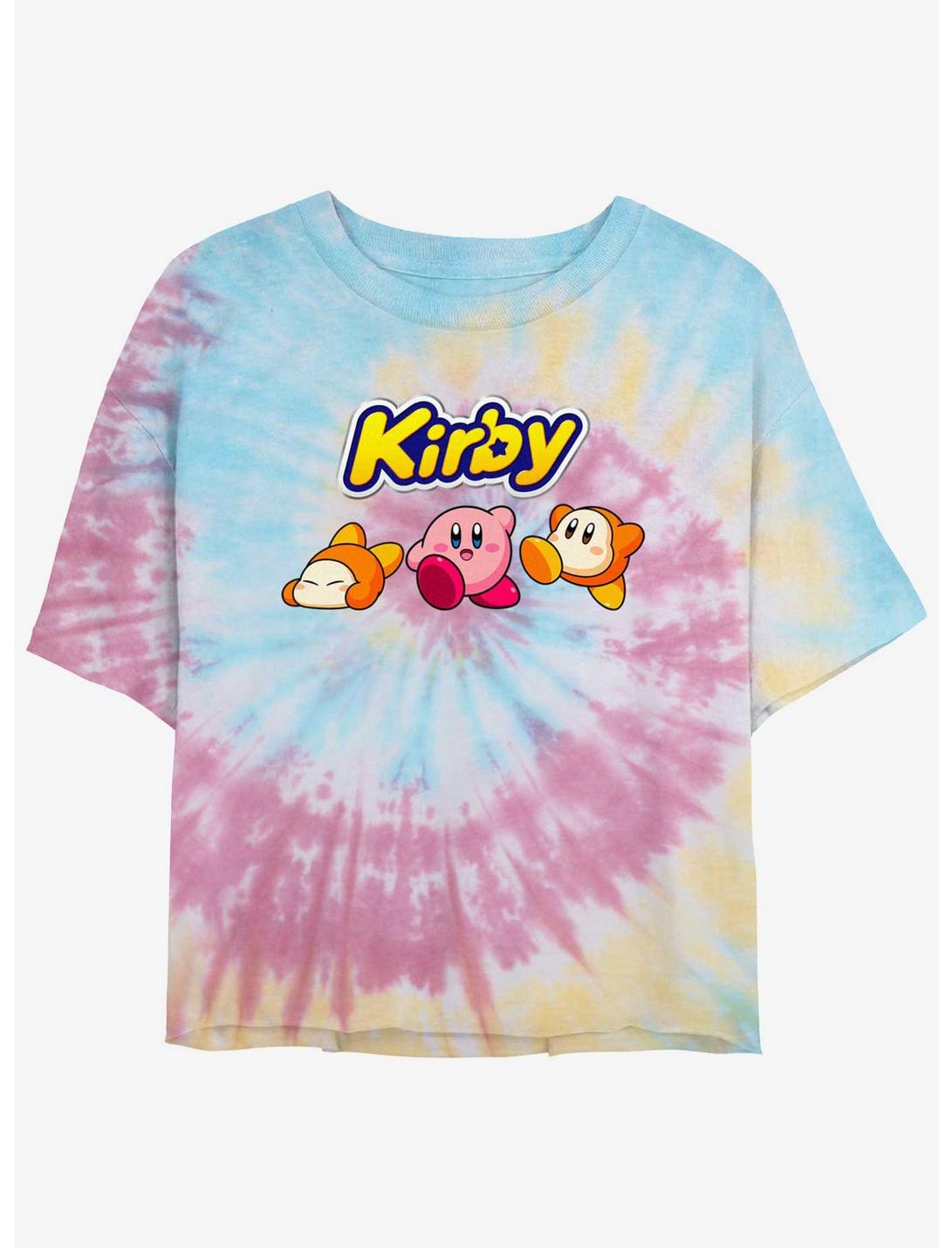 Kirby Waddle Dee Logo Tie-Dye Womens Crop T-Shirt, BLUPNKLY, hi-res
