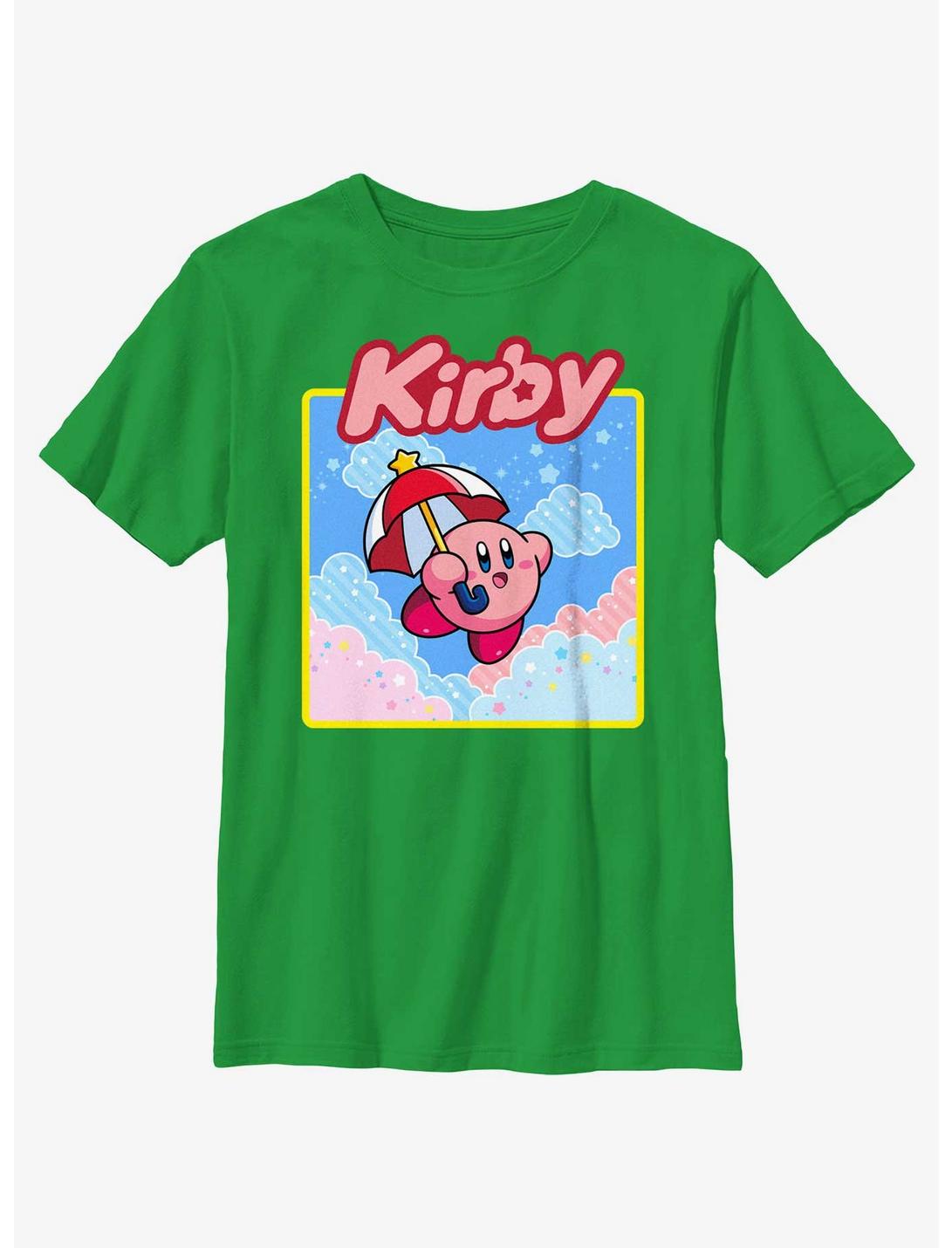 Kirby Starry Parasol Youth T-Shirt, KELLY, hi-res