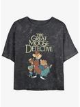 Disney The Great Mouse Detective Mousey Trio Mineral Wash Womens Crop T-Shirt, BLACK, hi-res