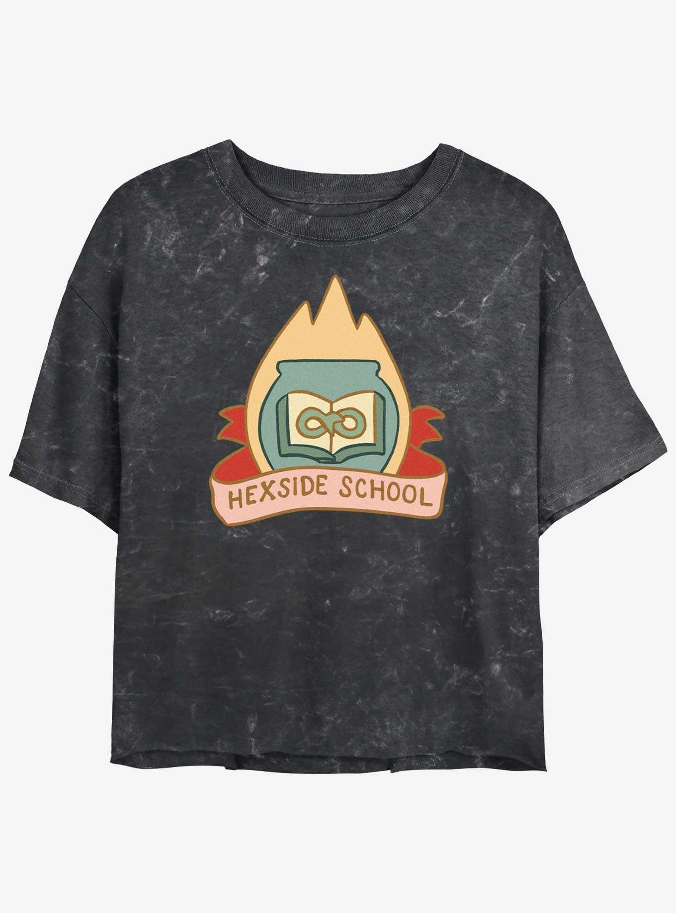 Disney The Owl House Hexside School Logo Mineral Wash Womens Crop T-Shirt, , hi-res