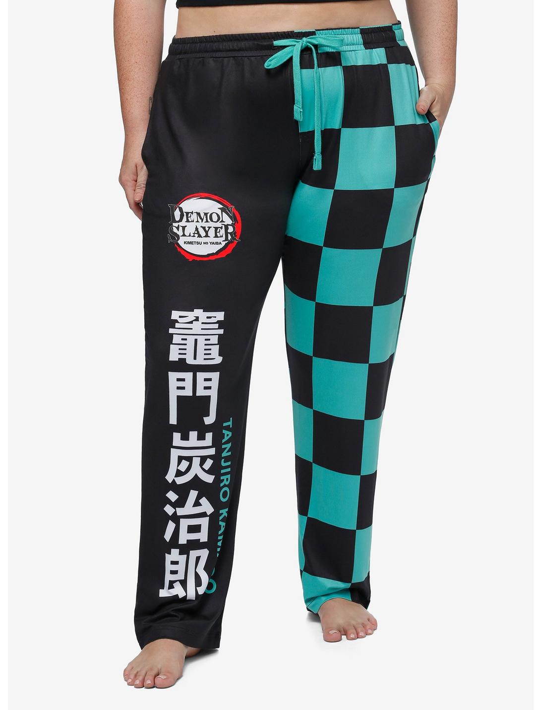 Demon Slayer: Kimetsu No Yaiba Tanjiro Split Pajama Pants Plus Size, MULTI, hi-res