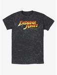 Indiana Jones and the Dial of Destiny Logo Mineral Wash T-Shirt, BLACK, hi-res