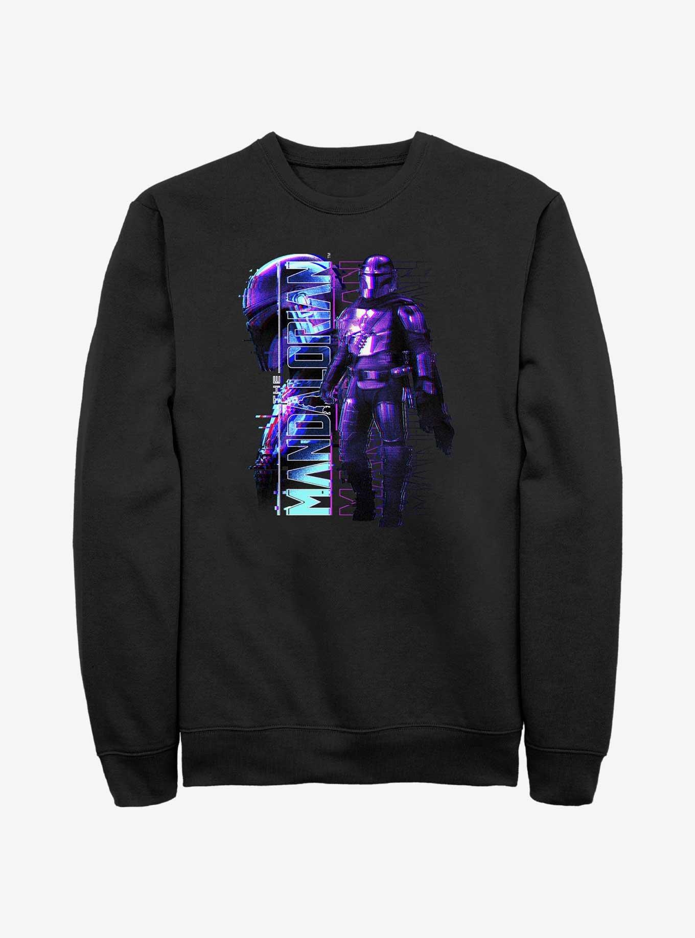 Star Wars The Mandalorian Mando Glitch Sweatshirt, BLACK, hi-res