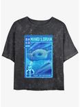 Star Wars The Mandalorian Grogu Ready For Adventure Poster Mineral Wash Womens Crop T-Shirt, BLACK, hi-res