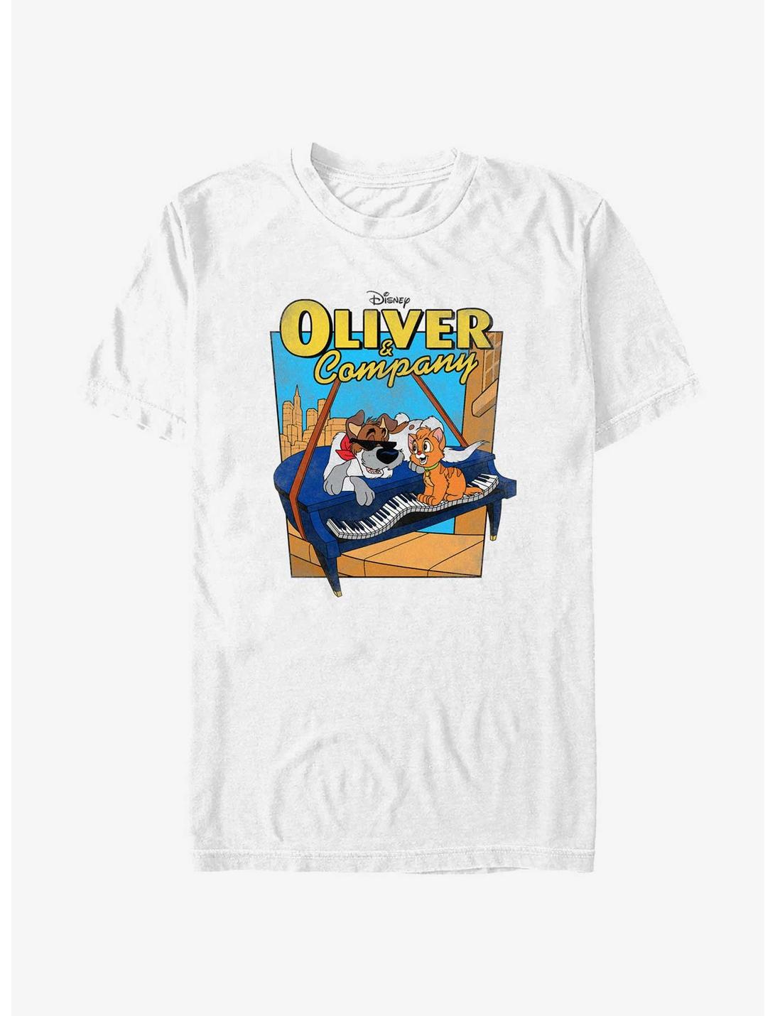 Disney Oliver & Company Piano T-Shirt, WHITE, hi-res