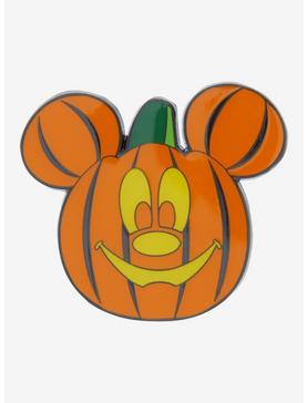 Loungefly Disney Mickey Mouse Pumpkin Glow-In-The-Dark Enamel Pin, , hi-res