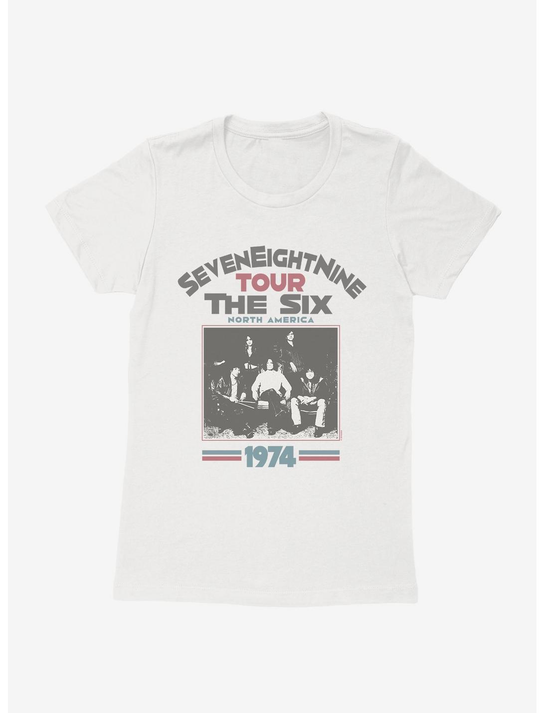Daisy Jones & The Six 1974 North America Tour Womens T-Shirt, WHITE, hi-res
